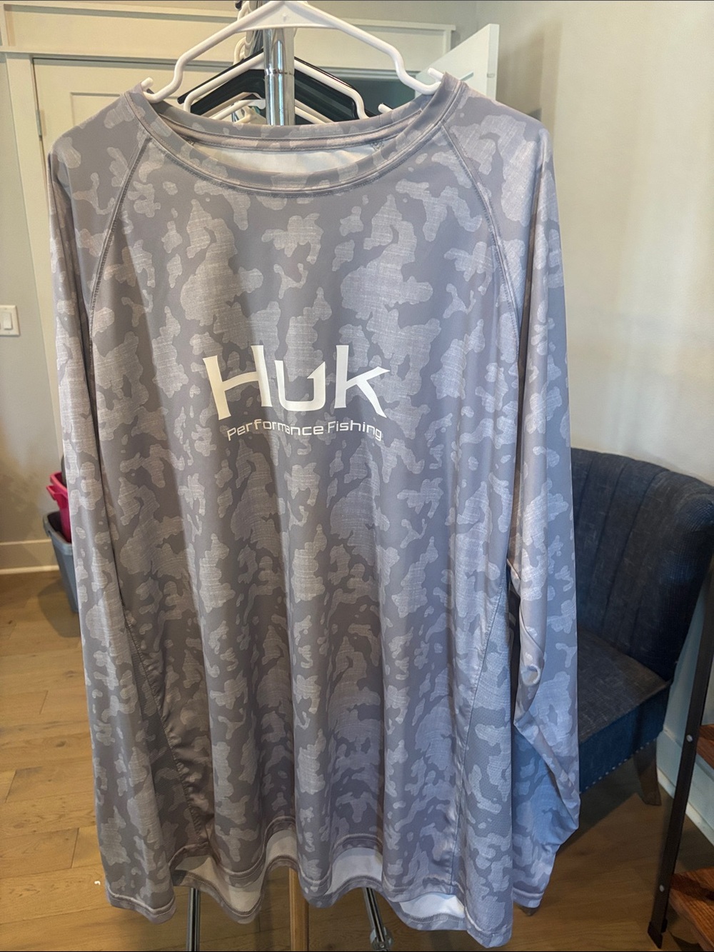 Huk Gray Camo Long Sleeve Performance Shirt